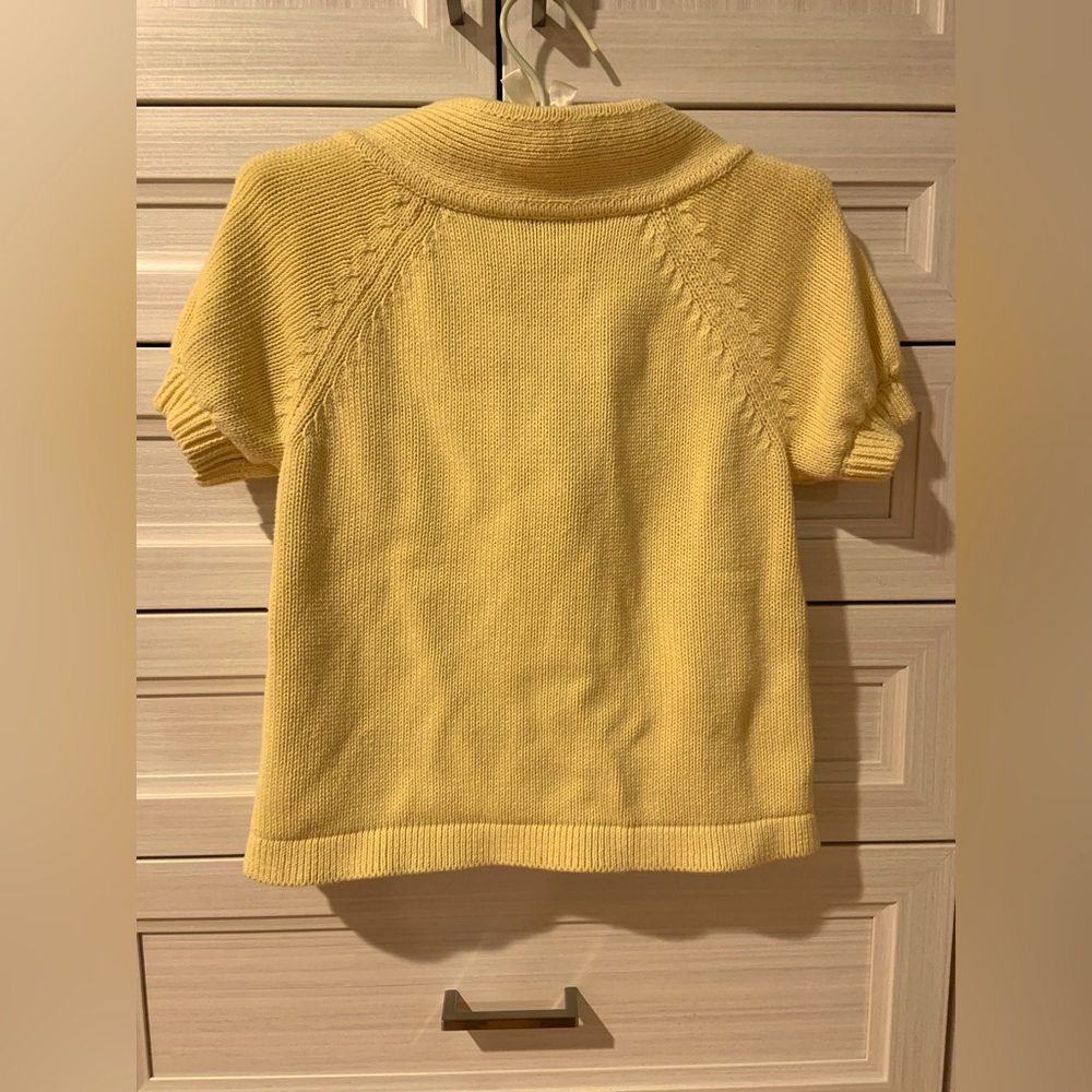 LOFT Butter Yellow short-sleeved Spring Cardigan 🧈🌽🌼🐣 💛 - Picture 4 of 7